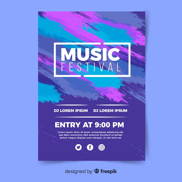Music Festival Poster Template – Free Download, Free Stock Photo