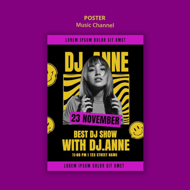 Music Channel Poster Template – Free Download