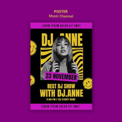 Music Channel Poster Template – Free Download