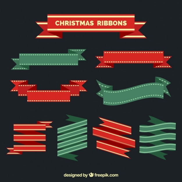Flat Style Christmas Ribbons – Free Download, Download Free Stock Photo
