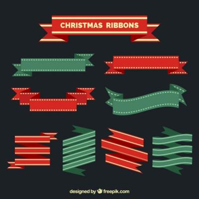 Flat Style Christmas Ribbons – Free Download, Download Free Stock Photo