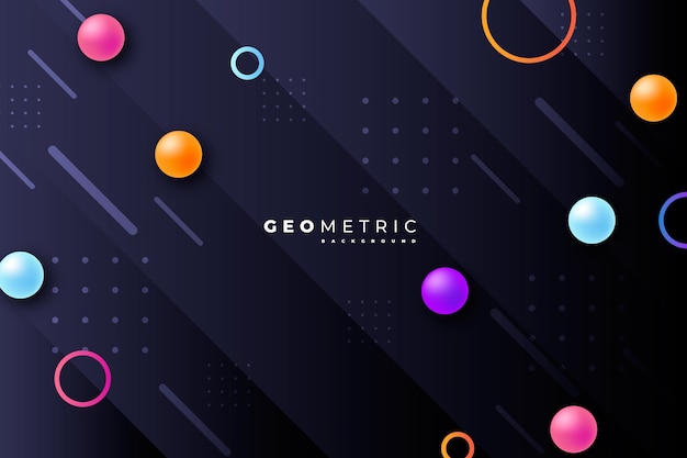 Gradient Geometric Shapes on Dark Background – Free Download