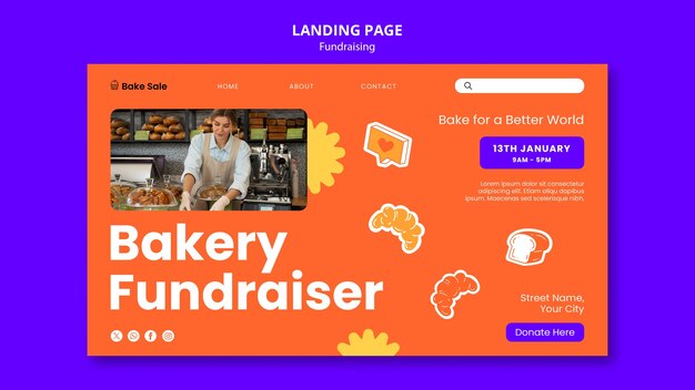 Fundraising Event Landing Page Template – Free Download