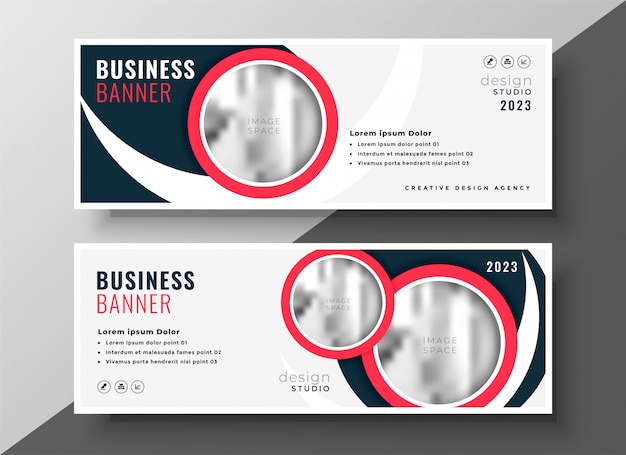Professional Modern Business Cover Banner Template in Red – Free Download