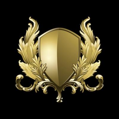 Golden Baroque Shield Elements Vector – Free Download