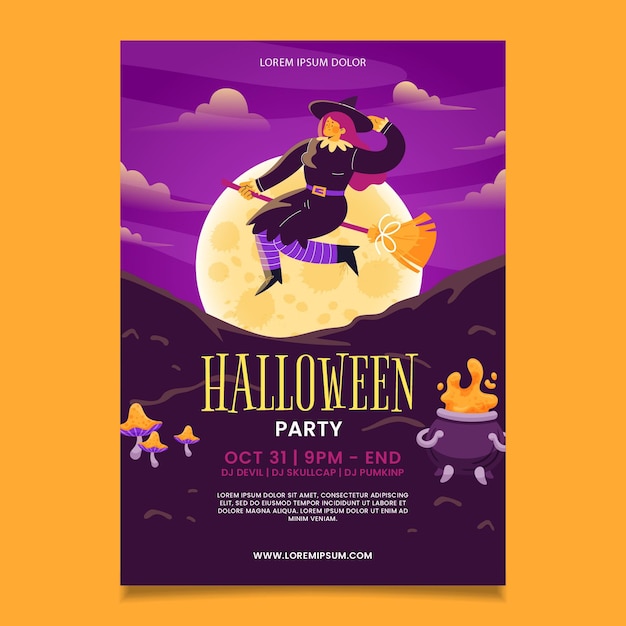 Hand Drawn Vertical Halloween Party Flyer Template – Free to Download