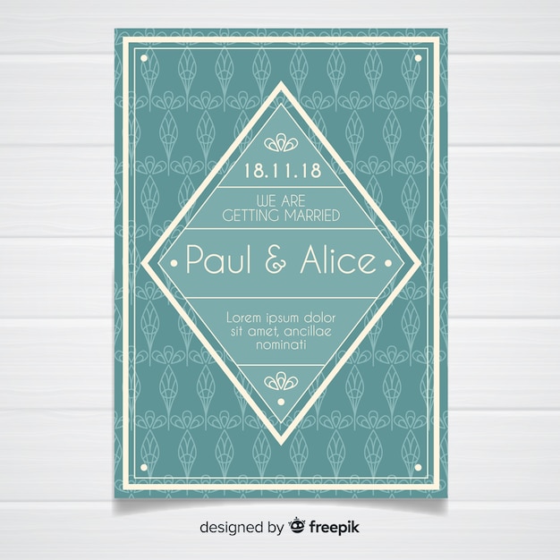 Art Deco Style Decorative Wedding Template – Free Download