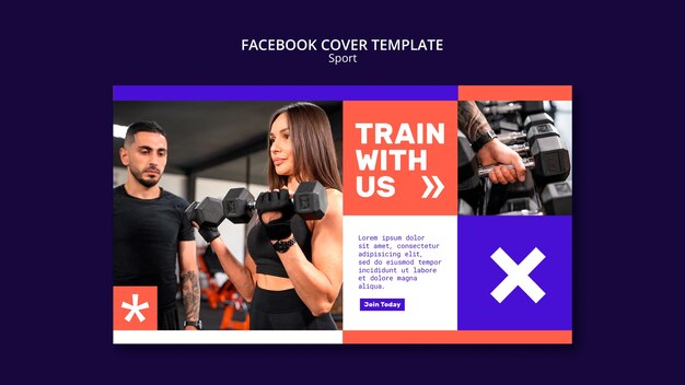 Sport Concept Facebook Cover Template – Download Free Stock Photo