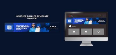 Transport Service YouTube Banner Template – Free Download