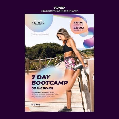 Vertical Fitness Flyer Template for Outdoor Events – Free Download