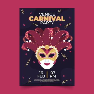 Hand Drawn Venetian Carnival Poster Template – Download Free Stock Photo