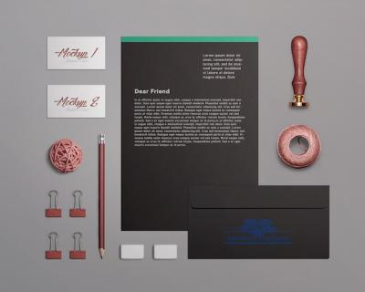 Black Stationery Mockup PSD – Download Free Stock Photo