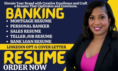 I Will Craft Expert Banking Resume for Mortgage, AML, Fraud Analyst, and Private Banker Roles