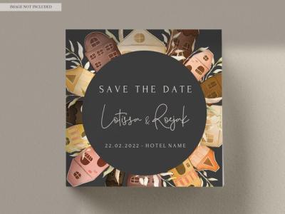 Hand Drawn Vintage House Invitation Card Template – Free Download