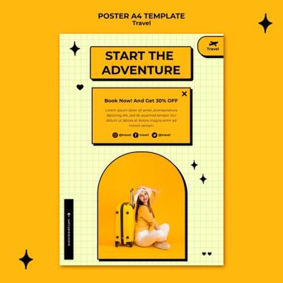 Traveling Adventure Poster Template for Free Download