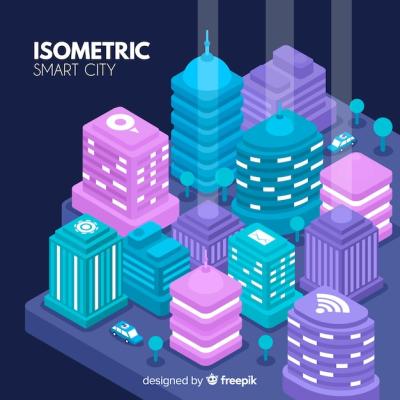 Isometric Smart City Vector Template – Free Download