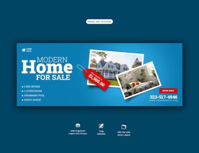 Real Estate House Property Facebook Cover Banner Template – Free Download
