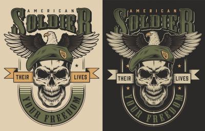 Skull T-Shirt Print Concept – Free Download, Vector Template for Your Designs