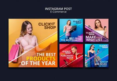 Gradient E-commerce Instagram Posts – Free Download