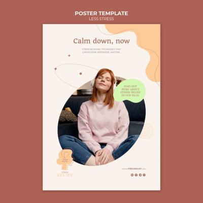Less Stress Poster Design Template – Free to Download