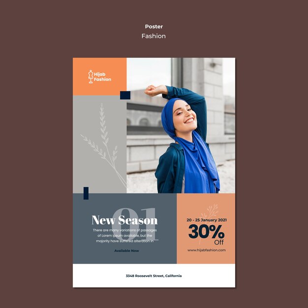 Fashion Poster Template Featuring Photo – Free Download