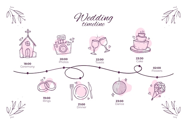 Hand Drawn Cartoon Wedding Timeline – Free Download