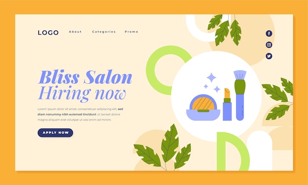 Flat Design Job Hunting Landing Page – Free Download