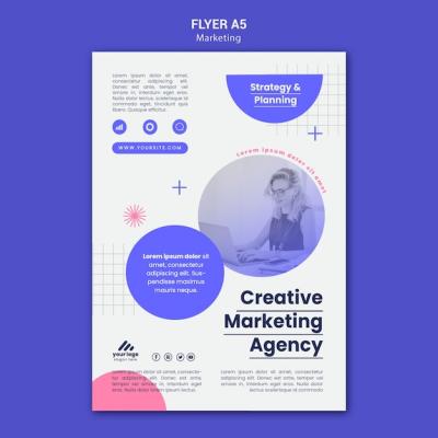 Marketing Strategy Flyer Template – Free Download, Download Free Stock Photo