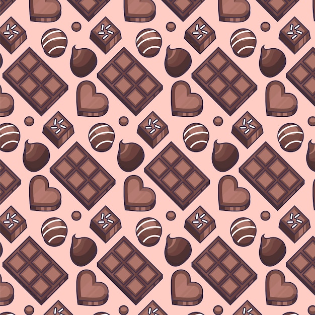 Hand Drawn Chocolate Pattern Design – Free Download