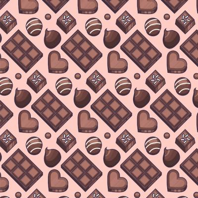 Hand Drawn Chocolate Pattern Design – Free Download