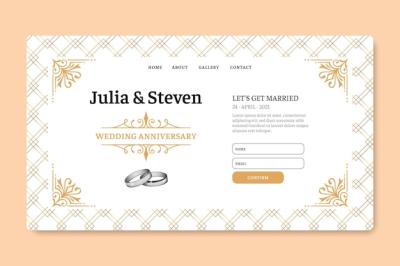 Beautiful Wedding Anniversary Landing Page – Free Download