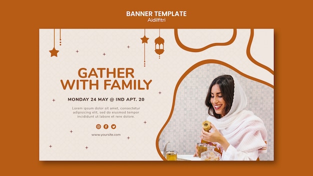 Aidilfitri Banner Template Design for Free Download
