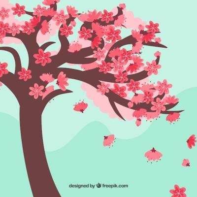 Hand Drawn Cherry Blossom Background – Free Download