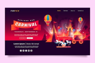 Gradient Fair Landing Page Design – Free Download