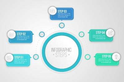 Infographic Steps in Flat Style – Free Download