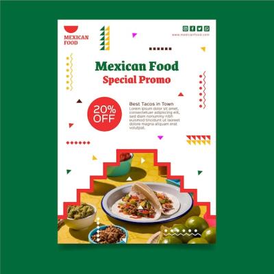 Vertical Mexican Food Flyer Template – Download Free Stock Photo