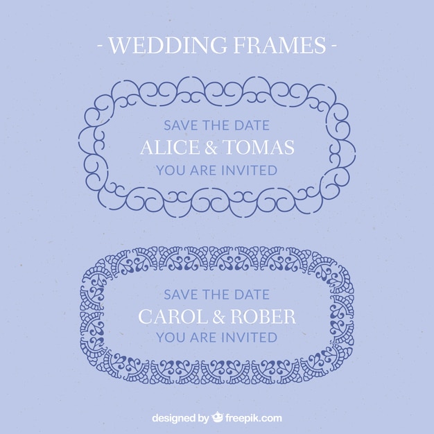 Hand Drawn Decorative Wedding Frames – Free Download