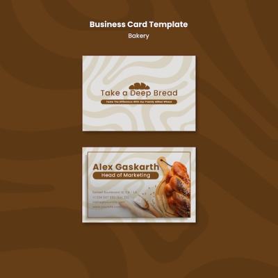 Bakery Business Card Template in Flat Design – Free to Download