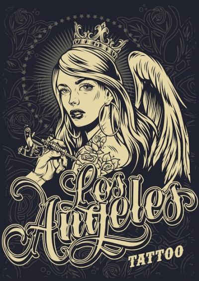 Vintage Monochrome Tattoo Festival Poster – Free Download