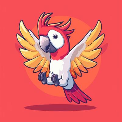A Cartoon Drawing of a Parrot with Wings Saying “Parrot” – Free to Download