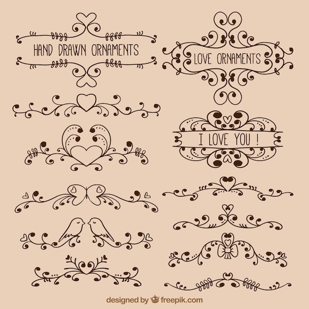 Hand Drawn Love Ornaments – Free Stock Photo, Download Free