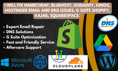 I Will Fix Namecheap, Bluehost, GoDaddy, IONOS, Hostinger Email and DNS Issues, G Suite