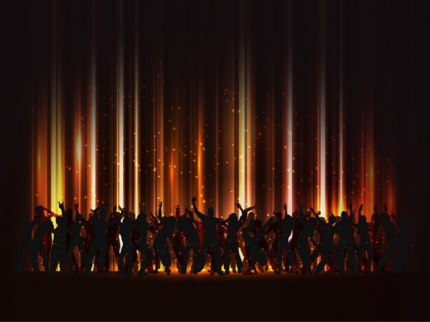 People Silhouettes at Huge Party – Free Download