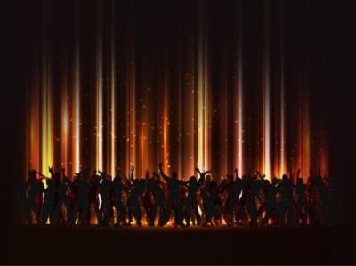 People Silhouettes at Huge Party – Free Download
