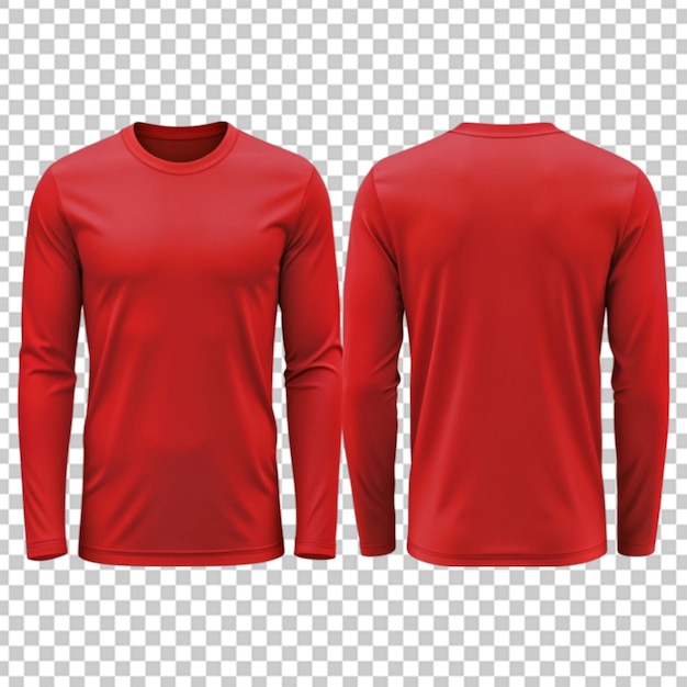 Red Hooded Sweatshirt Front and Back View on Transparent Background – Free Download