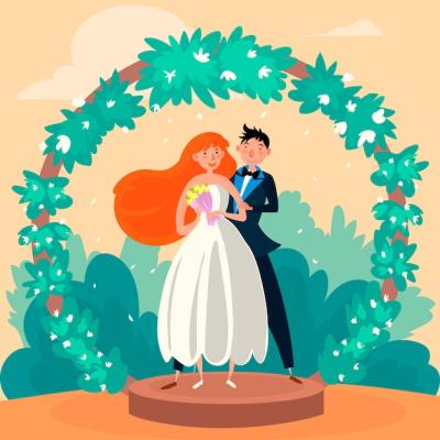 Wedding Couple Illustration – Free Download, Free Stock Photo