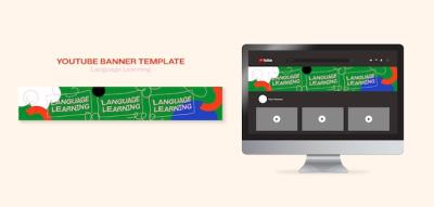 Flat Design Language Learning Template – Free Download