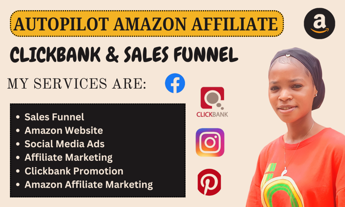 I Will Automatically Promote Your Amazon Website with Affiliate Marketing and ClickBank Sales Funnel