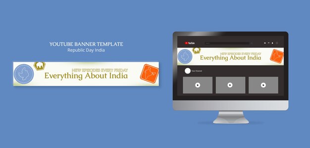 Republic Day India YouTube Banner Template – Free Download