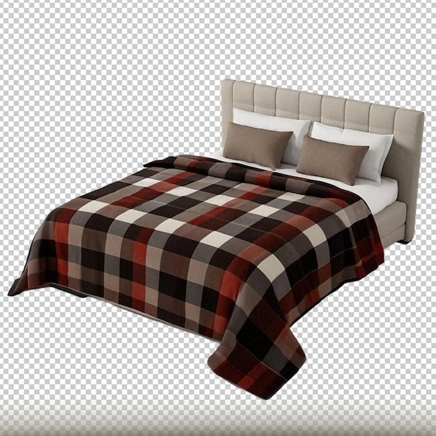 Isolated Bed with Blanket on Transparent Background – Free Download